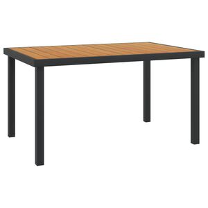 vidaXL Mesa de jard&iacute;n de aluminio y WPC marr&oacute;n 140x90x74 cm