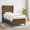 vidaXL Cama box spring con colch&oacute;n tela marr&oacute;n oscuro 90x190 cm