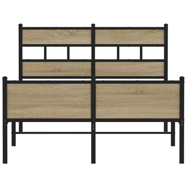 vidaXL Estructura de cama sin colch&oacute;n madera roble Sonoma 120x190 cm