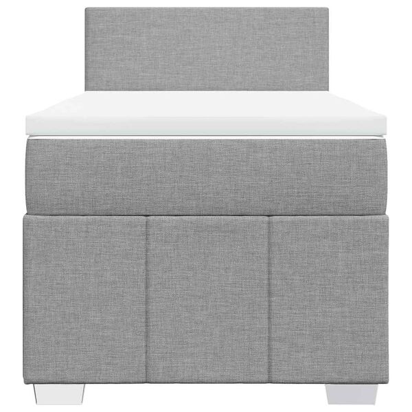 vidaXL Cama box spring con colch&oacute;n tela gris claro 80x200 cm