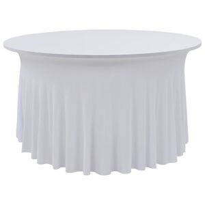 vidaXL Fundas el&aacute;sticas para mesa 2 uds con falda 150x74 cm blanco