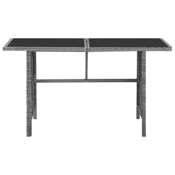 vidaXL Set de comedor de jardín 5 pzas y cojines ratán sintético gris