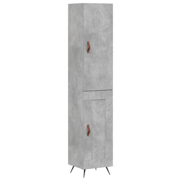 vidaXL Aparador de madera contrachapada gris hormig&oacute;n 34,5x34x180 cm