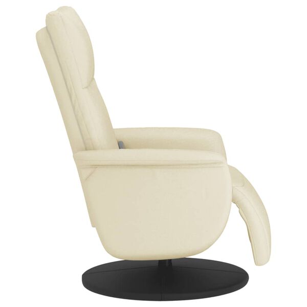 vidaXL Sill&oacute;n reclinable masaje con reposapi&eacute;s cuero sint&eacute;tico crema