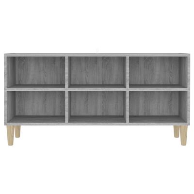 vidaXL Mueble de TV patas madera maciza gris Sonoma 103,5x30x50 cm