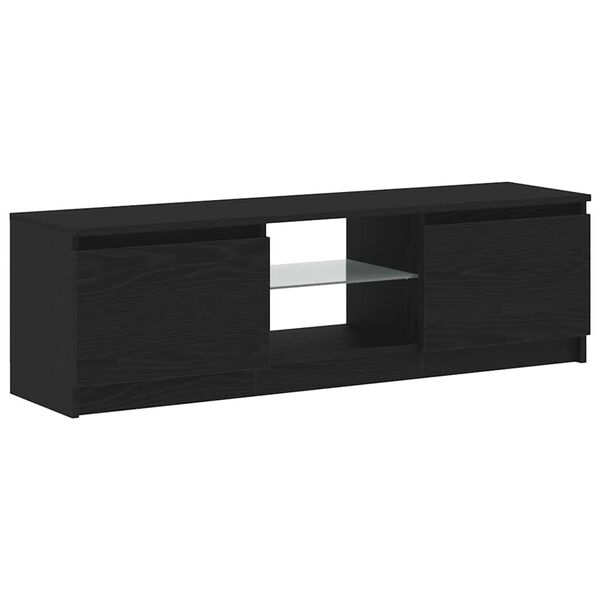 vidaXL Mueble de TV con luces LED roble negro 120x30x36 cm