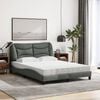 vidaXL Cama con colchón Hvar tela gris oscuro 140x190 cm