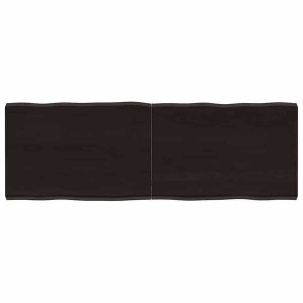 vidaXL Tablero mesa madera tratada borde vivo marr&oacute;n 120x40x(2-4) cm