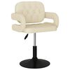 vidaXL Sillas de comedor giratorias 2 unidades tela color crema