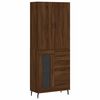 vidaXL Aparador alto madera contrachapada marr&oacute;n roble 69,5x34x180 cm