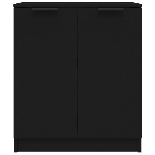vidaXL Aparadores 2 uds madera contrachapada negro 60x30x70 cm