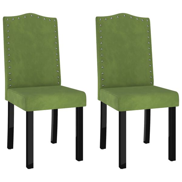 vidaXL Sillas de comedor 2 unidades de terciopelo verde claro