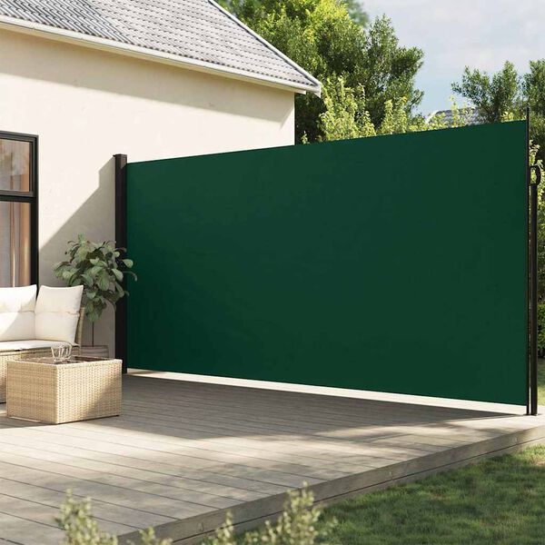vidaXL Toldo lateral retráctil verde oscuro 220x300 cm