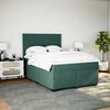 vidaXL Cama box spring con colch&oacute;n terciopelo verde oscuro 160x200 cm