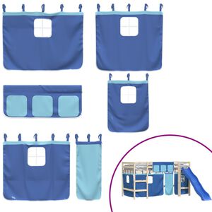 vidaXL Cortinas para camas altas poli&eacute;ster azul