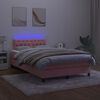 vidaXL Cama box spring con colch&oacute;n y LED terciopelo rosa 120x190 cm