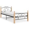 vidaXL Estructura de cama sin colch&oacute;n metal negro 90x200 cm