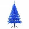 vidaXL Medio &aacute;rbol de Navidad artificial con soporte PVC azul 120 cm