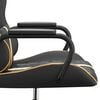 vidaXL Silla gaming cuero sint&eacute;tico negro y dorado