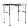 vidaXL Mesa de camping plegable aluminio gris 60x45 cm