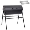 vidaXL Parrilla de barril con 2 rejillas de cocci&oacute;n 3 uds. Metal Negro