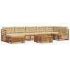 vidaXL Conjunto de sof&aacute;s de exterior 8 uds. Natural y Beige