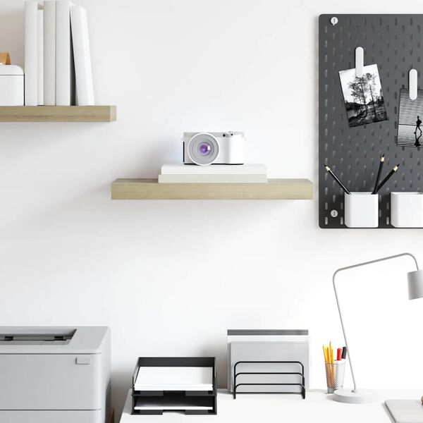 vidaXL Estante flotante de pared MDF color roble 50x23x3,8 cm