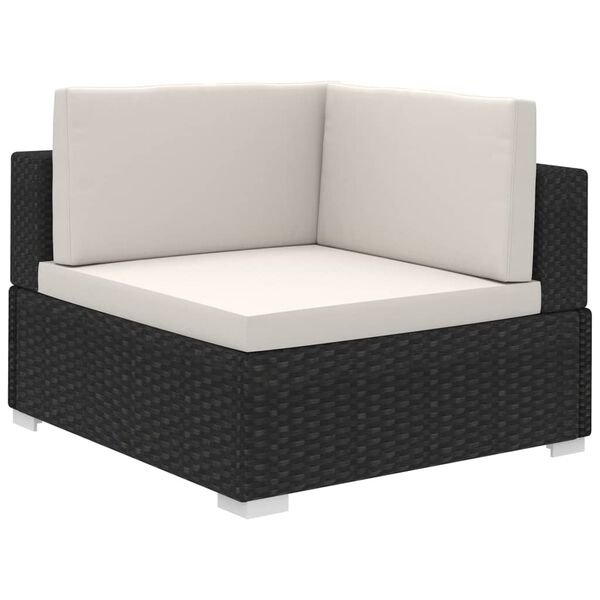vidaXL Set muebles de jardín 6 piezas y cojines ratán sintético negro
