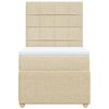 vidaXL Cama box spring con colch&oacute;n tela color crema 100x200 cm
