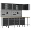 vidaXL Conjunto de armarios de trabajo con caj&oacute;n 12 pcs Negro y Gris