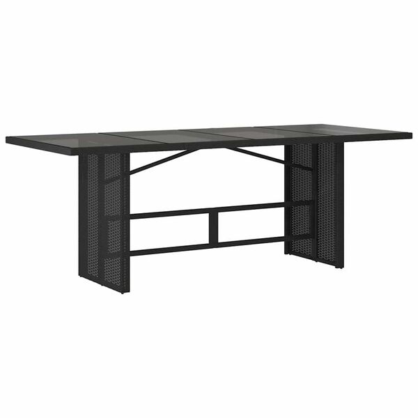 vidaXL Set de mesa y sillas de jard&iacute;n 9 pzas y cojines rat&aacute;n PE negro