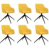 vidaXL Sillas de comedor giratorias 6 unidades tela amarillo