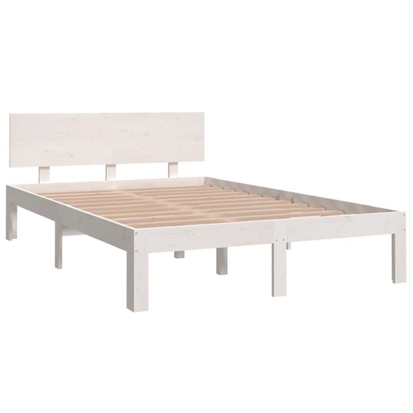 vidaXL Estructura de cama doble peque&ntilde;a sin colch&oacute;n blanco 120x190 cm