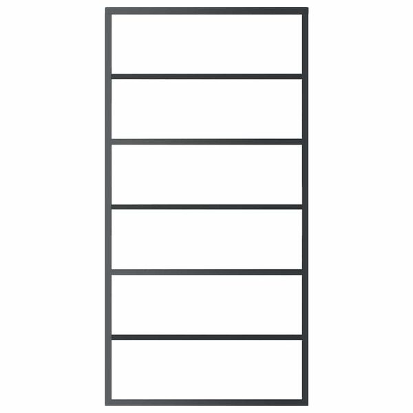 vidaXL Puerta corredera ESG vidrio y aluminio negra 102x205 cm