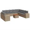 vidaXL Set de sof&aacute;s de jard&iacute;n 11pzas con cojines rat&aacute;n sint&eacute;tico beige