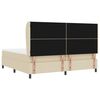 vidaXL Cama tipo Box Spring con colch&oacute;n Crema 200 x 200 cm tela