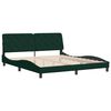 vidaXL Estructura cama sin colch&oacute;n terciopelo verde oscuro 180x200 cm