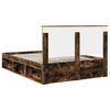 vidaXL Estructura de cama con cabecera Roble ahumado 140 x 190 cm