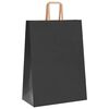 vidaXL Bolsas de papel con asas 250 uds negra 32x17x44 cm