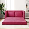 vidaXL Sof&aacute; cama de suelo 2 en 1 terciopelo rojo tinto 122x204x55 cm
