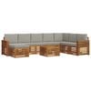 vidaXL Conjunto de sof&aacute;s de exterior 9 uds. Gris Natural y Claro