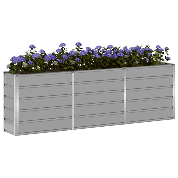 vidaXL Jardinera Gris Claro 160 x 40 x 75 cm Acero