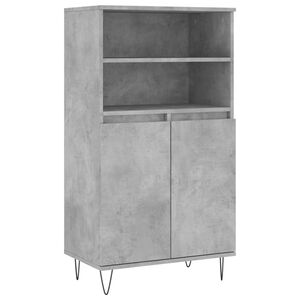 vidaXL Aparador alto madera contrachapada gris hormig&oacute;n 60x36x110 cm