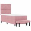 vidaXL Cama tipo Box Spring con colch&oacute;n Rosa 80 x 200 cm Terciopelo