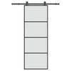 vidaXL Puerta corredera con set herrajes vidrio ESG aluminio 76x205 cm