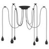 vidaXL L&aacute;mpara colgante con 6 portal&aacute;mparas E27 metal negro