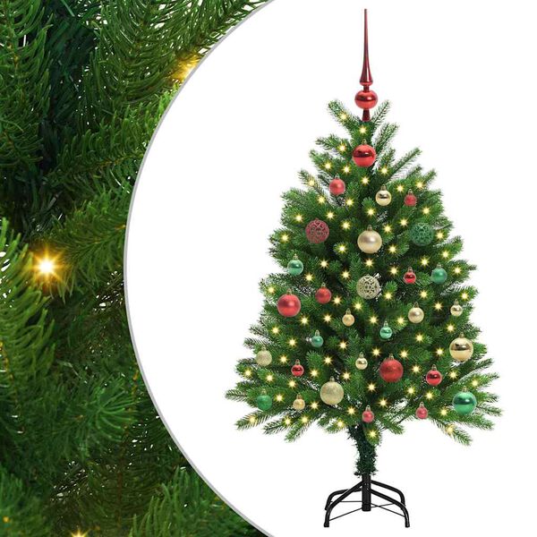 vidaXL Árbol de Navidad con 150 LED con soporte Verde 120 cm PE