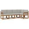 vidaXL Conjunto de sof&aacute;s de exterior 5 uds. Gris Natural y Claro