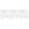 vidaXL Aparadores 3 uds madera contrachapada blanco