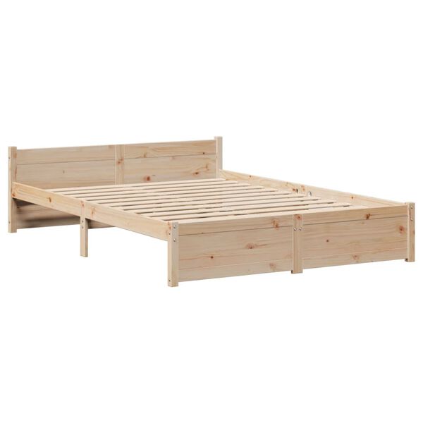 vidaXL Estructura de cama con cabecero madera maciza pino 120x200 cm